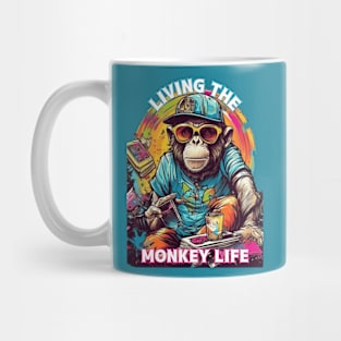 Living the Monkey Life, monkey t-shirts, t-shirts with monkeys, Unisex t-shirts, monkey lovers, animal t-shirts, gift ideas, monkey tees Mug